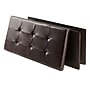 Winsome Ashford Faux Leather Storage Ottoman, Chocolate (92627)~#|#~sp4604011_sc7