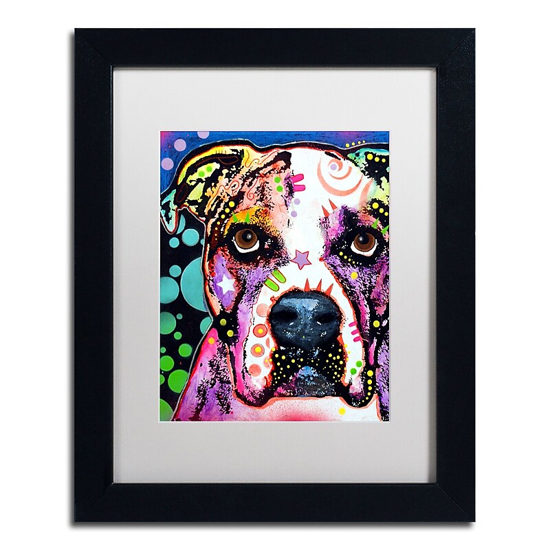 Trademark Fine Art Dean Russo 'American Bulldog II' 11" x 14" Matted Framed Art Print (190836160549) image 1