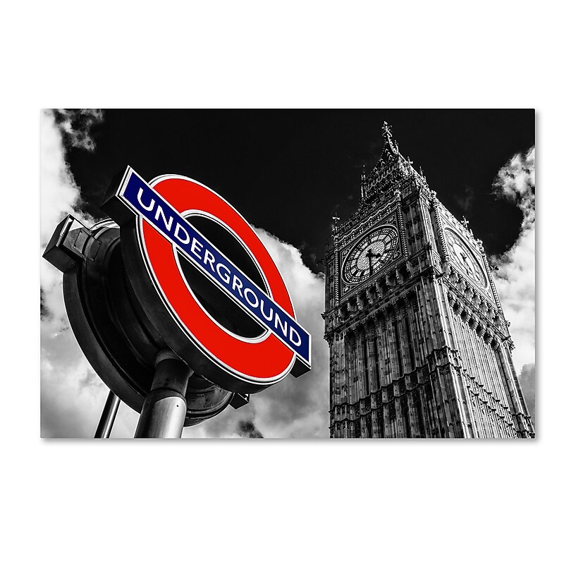 Trademark Fine Art Philippe Hugonnard 'Underground London' 12" x 19" Canvas Stretched Art Print (190836053032) image 1