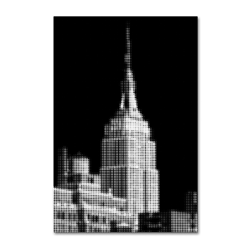 Trademark Fine Art Philippe Hugonnard 'Pixels Print Empire State' 12" x 19" Canvas Stretched Art Print (886511951754) image 1