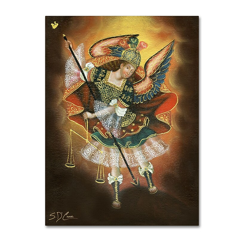 Trademark Fine Art Sergio Cruze 'Angel Gabriel' 14" x 19" Canvas Stretched Art Print (190836011889) image 1