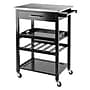 Winsome Anthony 2-Shelf Wood Mobile Kitchen Cart with Lockable Wheels, Black (20326)~#|#~sp4604279_sc7