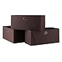 Winsome Torino 3 Piece Folding Fabric Baskets Chocolate (38323)~#|#~sp4604295_sc7