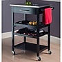 Winsome Anthony 2-Shelf Wood Mobile Kitchen Cart with Lockable Wheels, Black (20326)~#|#~sp4604298_sc7