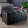 Winsome Ashford Faux Leather Storage Ottoman, Black (20627)~#|#~sp4604304_sc7