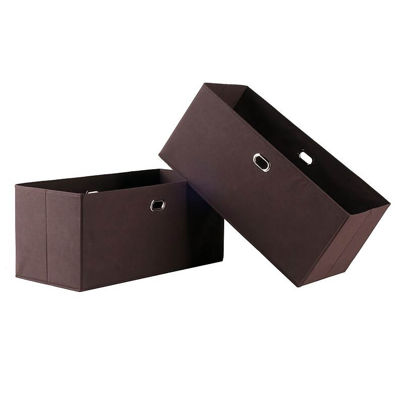 Winsome Torino 2 Piece Folding Fabric Baskets Chocolate (38222) image 1