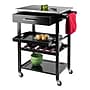 Winsome Anthony 2-Shelf Wood Mobile Kitchen Cart with Lockable Wheels, Black (20326)~#|#~sp4604325_sc7