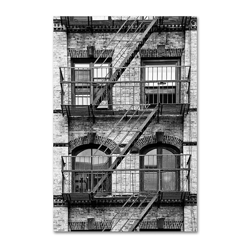 Trademark Fine Art Philippe Hugonnard 'Fire Escape Manhattan' 12" x 19" Canvas Stretched Art Print (190836047277) image 1