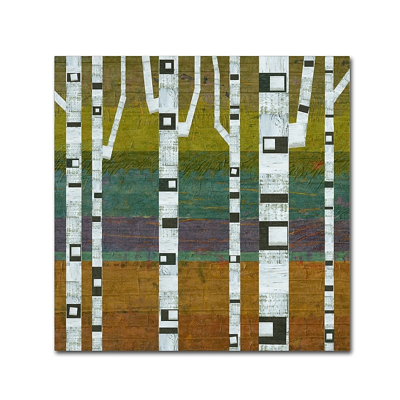 Trademark Fine Art Michelle Calkins 'Birches 2.0' 14" x 14" Canvas Stretched (190836070541) image 1