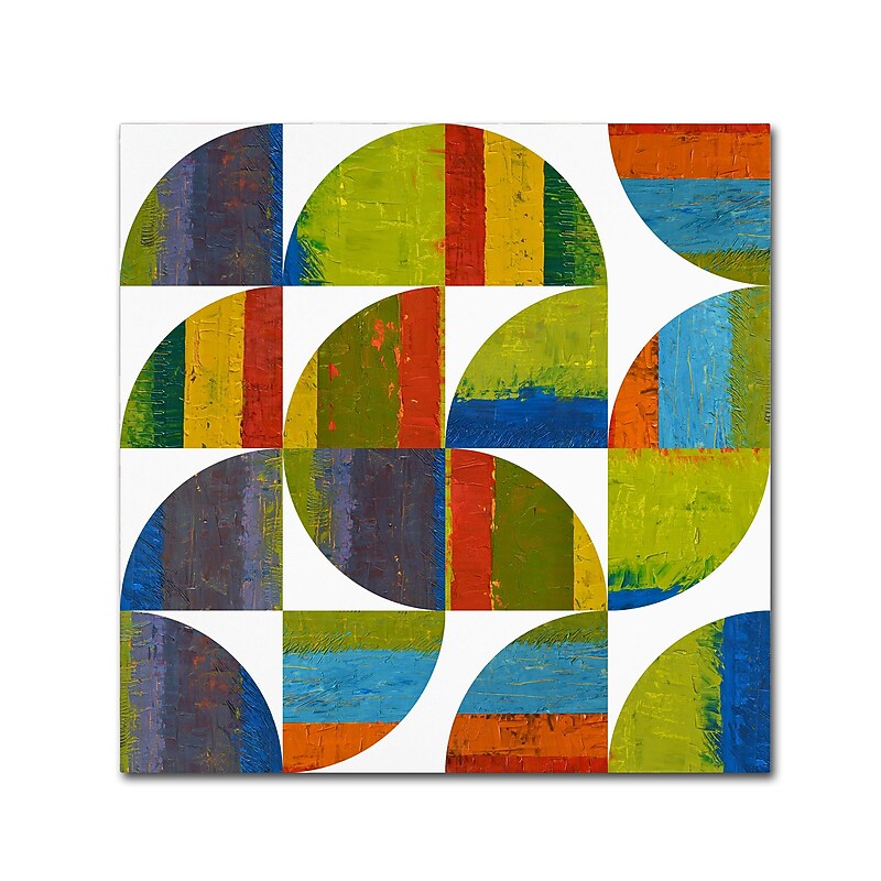 Trademark Fine Art Michelle Calkins 'Quarter Rounds 2.0' 14" x 14" Canvas Stretched (190836075348) image 1