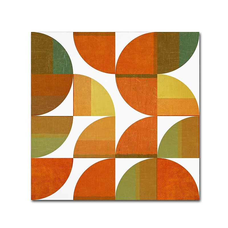 Trademark Fine Art Michelle Calkins 'Four Suns Quartered 3.0' 18" x 18" Canvas Stretched Art Print (190836073276) image 1