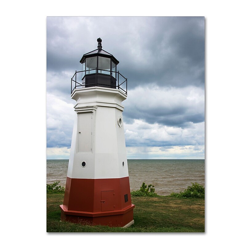 Trademark Fine Art Kurt Shaffer 'Vermillion Ohio Lighthouse' 14" x 19" Canvas Stretched (190836008797) image 1