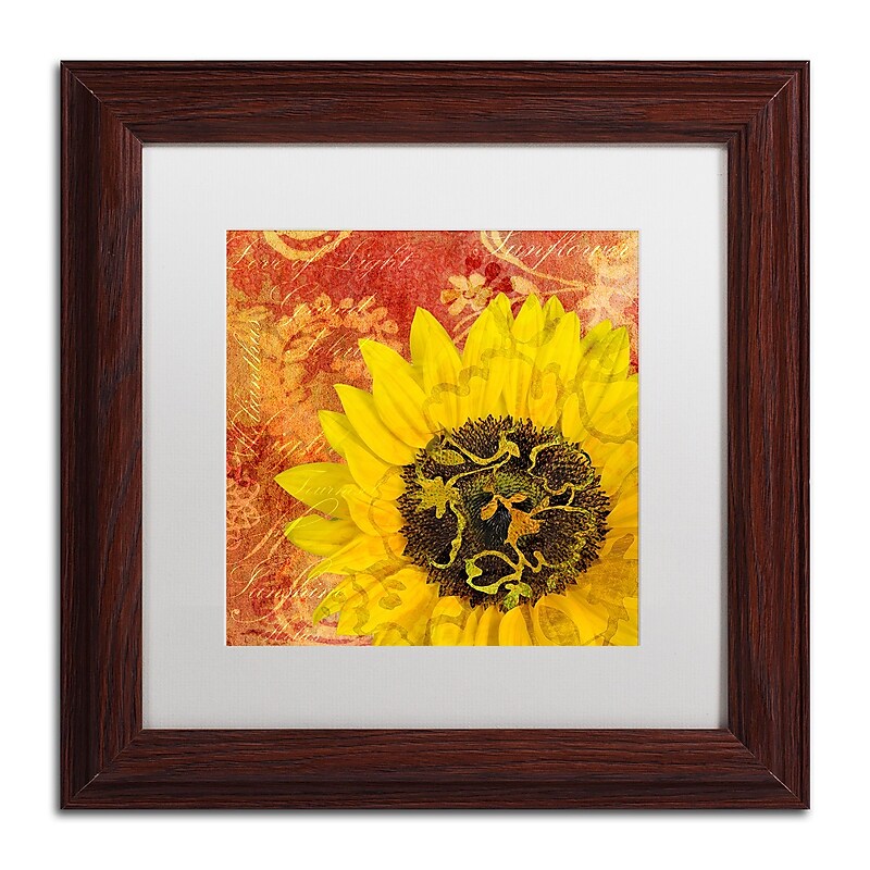 Trademark Fine Art Cora Niele 'Sunflower - Love of Light' 11" x 11" Matted Framed (190836312702) image 1
