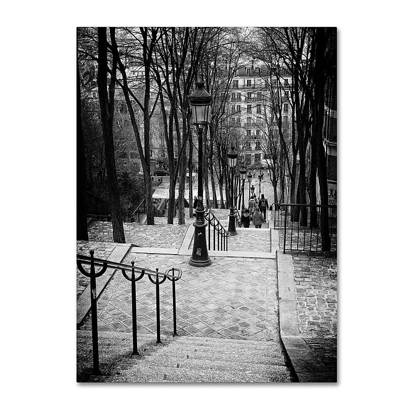 Trademark Fine Art Philippe Hugonnard 'Staircase Montmartre Paris' 14" x 19" Canvas Stretched Art Print (190836046553) image 1