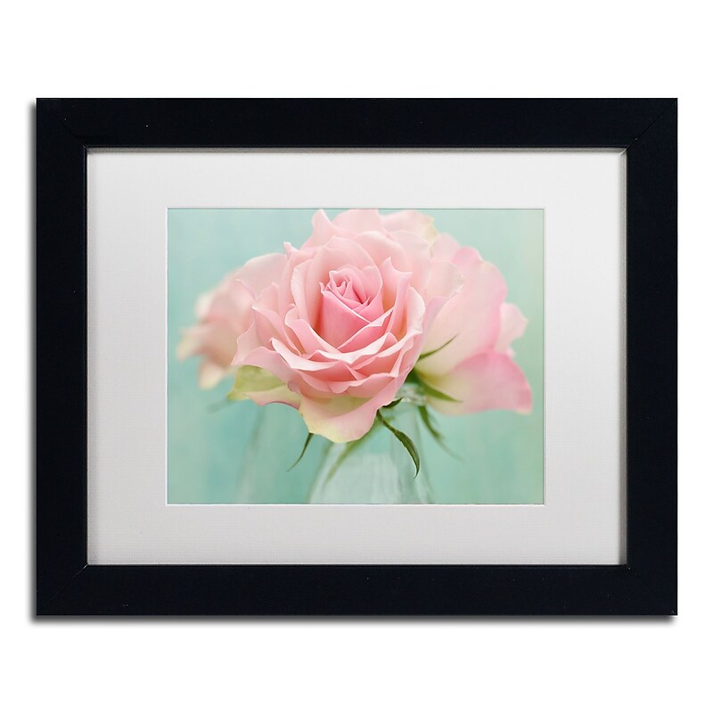 Trademark Fine Art Cora Niele 'Pink Roses' 11" x 14" Matted Framed (190836260201) image 1