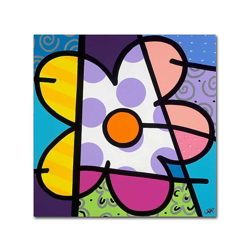 Trademark Fine Art Roberto Rafael 'Big Flower I' 14" x 14" Canvas Stretched Art Print (190836279586) image 1