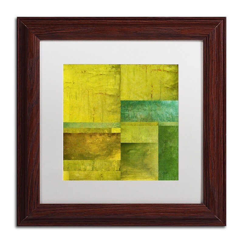 Trademark Fine Art Michelle Calkins 'Essence of Green' 11" x 11" Matted Framed (190836071449) image 1