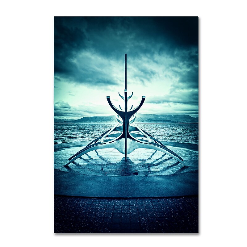 Trademark Fine Art Philippe Sainte-Laudy 'Viking Ship' 12" x 19" Canvas Stretched (190836332588) image 1