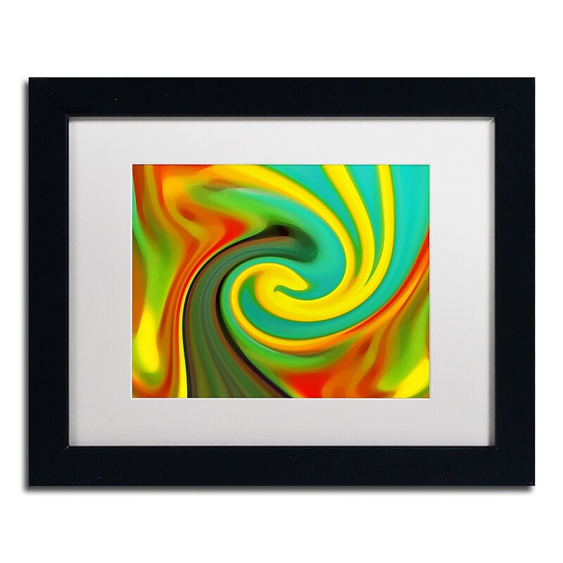 Trademark Fine Art Amy Vangsgard 'Abstract Flower Unfurling 1' 11" x 14" Matted Framed Art Print (886511932883) image 1