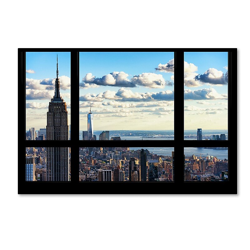 Trademark Fine Art Philippe Hugonnard 'Window View Manhattan' 12" x 19" Canvas Stretched (190836050338) image 1