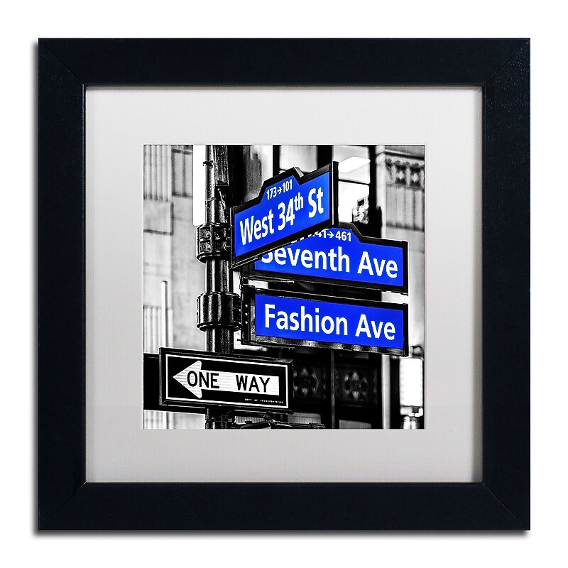 Trademark Fine Art Philippe Hugonnard 'NYC Signs' 11" x 11" Matted Framed (190836118571) image 1