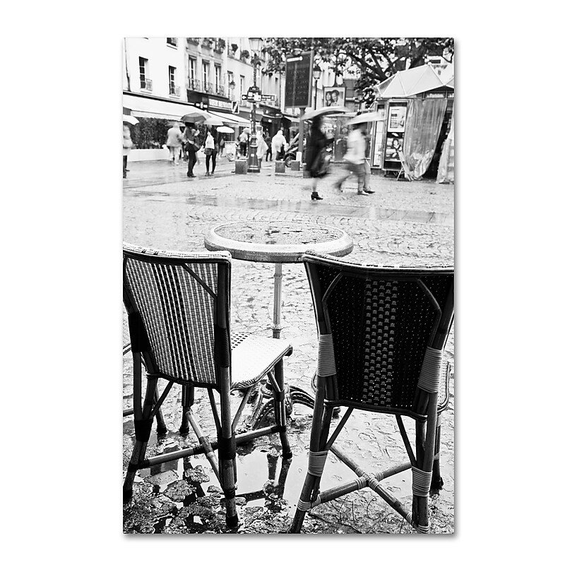 Trademark Fine Art Yale Gurney 'Paris Cafe for 2' 12" x 19" Canvas Stretched Art Print (190836241958) image 1