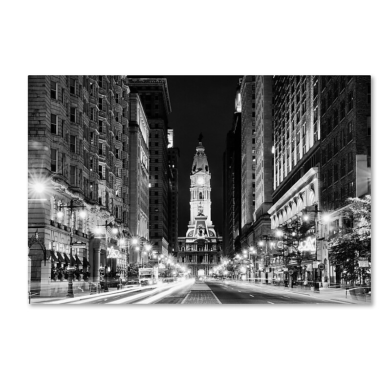 Trademark Fine Art Philippe Hugonnard 'City Hall Philadelphia' 12" x 19" Canvas Stretched Art Print (190836116003) image 1