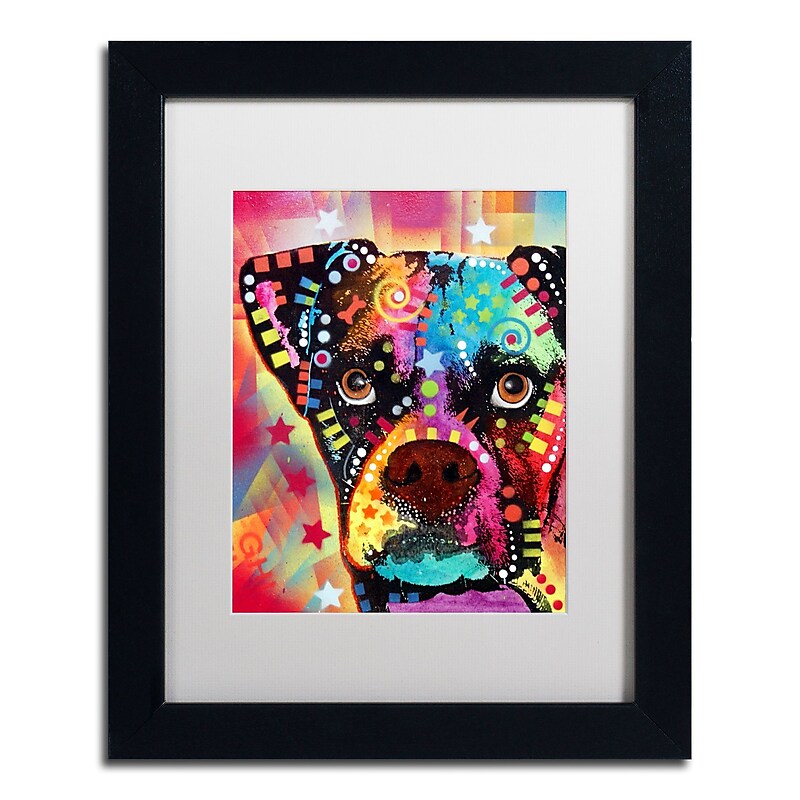 Trademark Fine Art Dean Russo 'Boxer Cubism' 11" x 14" Matted Framed (190836146291) image 1