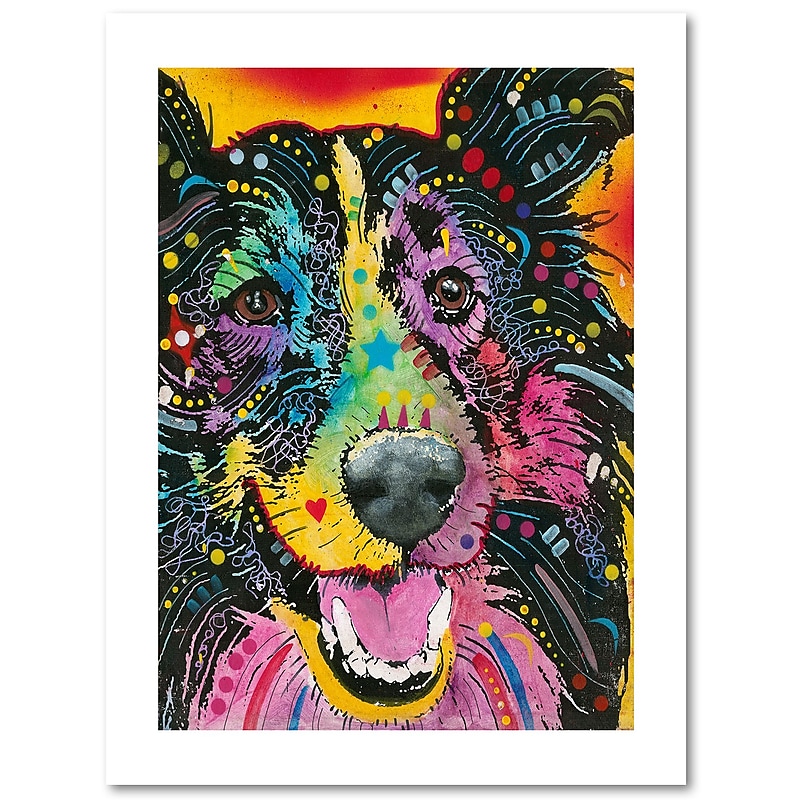 Trademark Fine Art Dean Russo 'Smiling Collie' 18" x 24" Paper Rolled Art Print (190836136377) image 1