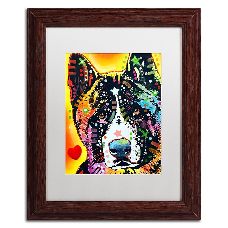 Trademark Fine Art Dean Russo 'Akita' 11" x 14" Matted Framed Art Print (190836145805) image 1