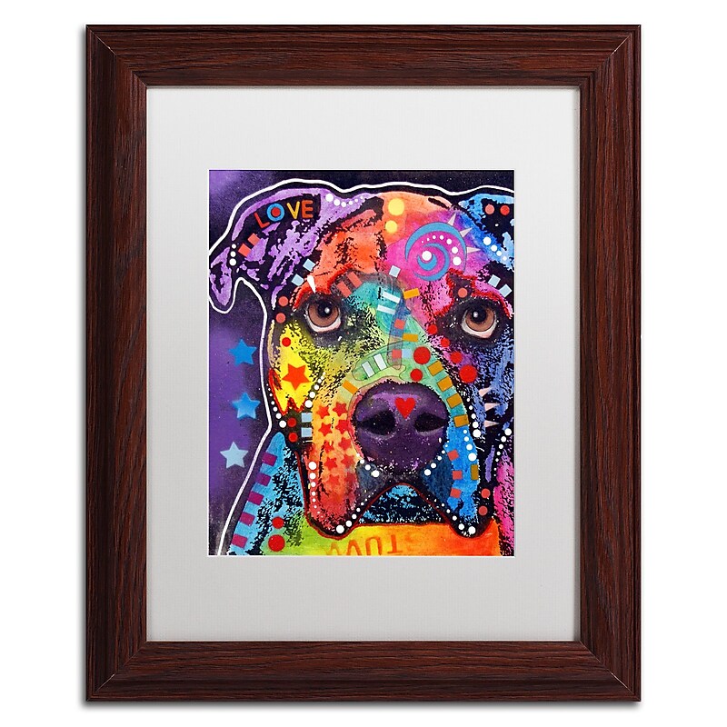 Trademark Fine Art Dean Russo 'American Bulldog 121609' 11" x 14" Matted Framed Art Print (190836165759) image 1