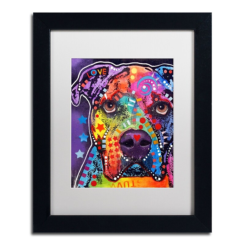 Trademark Fine Art Dean Russo 'American Bulldog 121609' 11" x 14" Matted Framed Art Print (190836165643) image 1