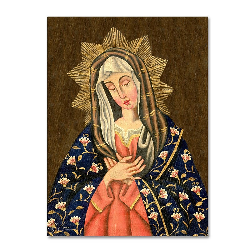 Trademark Fine Art Sergio Cruze 'The Virgin II' 14" x 19" Canvas Stretched Art Print (190836012046) image 1