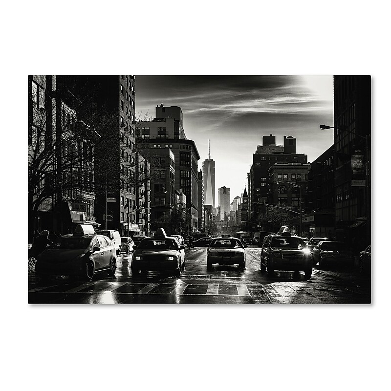 Trademark Fine Art Philippe Hugonnard 'Gotham Taxi NYC' 12" x 19" Canvas Stretched Art Print (190836048533) image 1