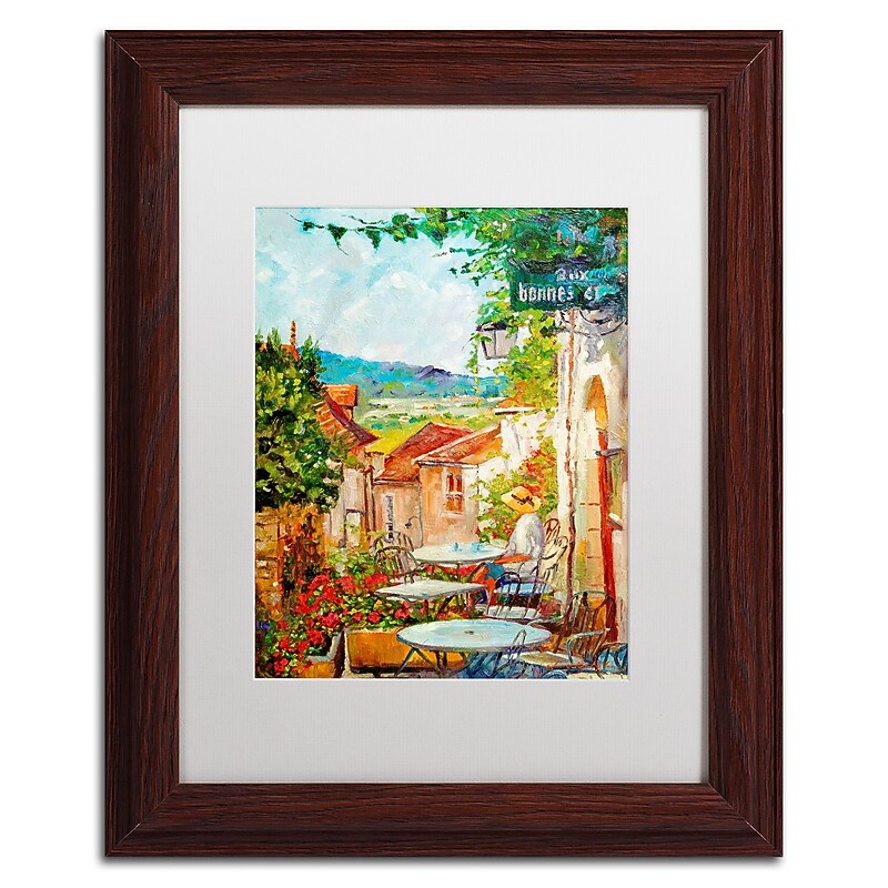 Trademark Fine Art David Lloyd Glover 'Provence Cafe Morning' 11" x 14" Matted Framed Art Print (190836228645) image 1