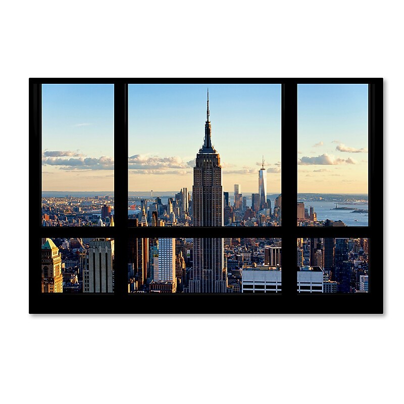Trademark Fine Art Philippe Hugonnard 'New York Window View' 12" x 19" Canvas Stretched (190836049790) image 1