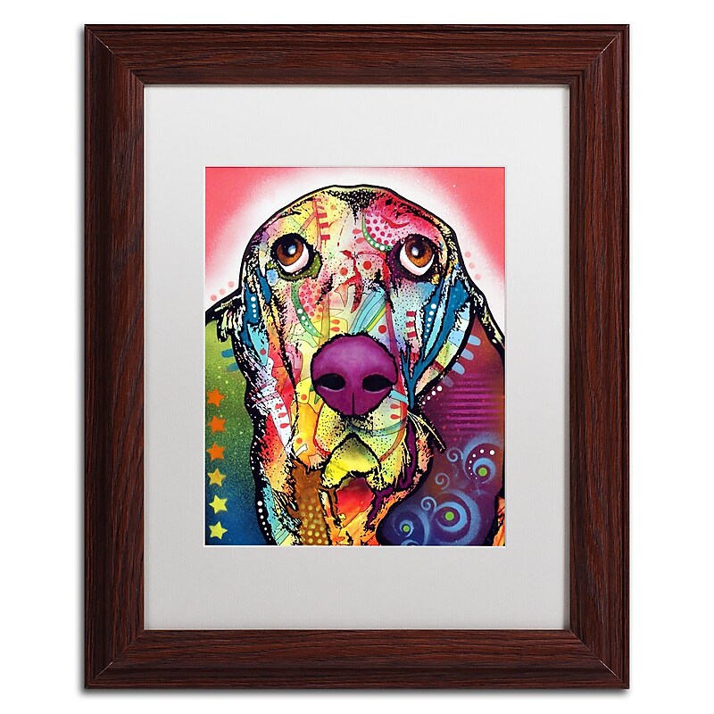 Trademark Fine Art Dean Russo 'Basset' 11" x 14" Matted Framed Art Print (190836159901) image 1
