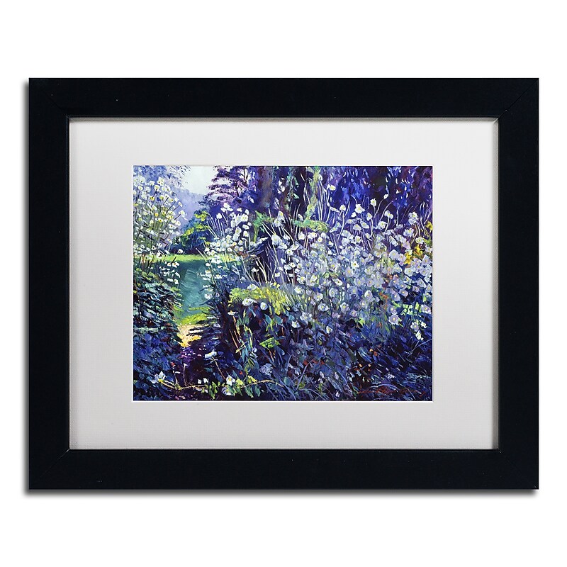 Trademark Fine Art David Lloyd Glover 'Tangled White Flowers' 11" x 14" Matted Framed (190836225545) image 1