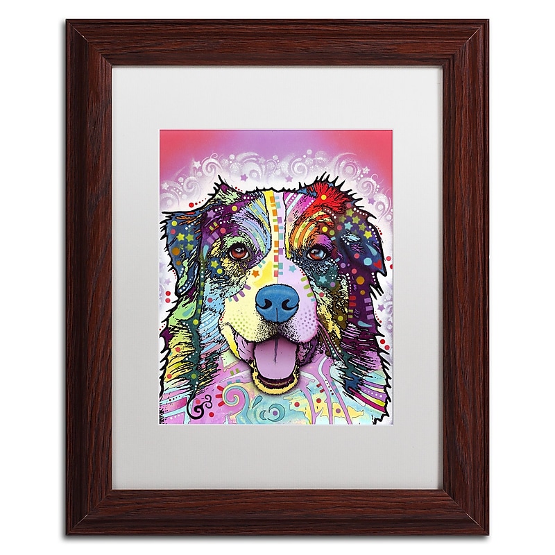 Trademark Fine Art Dean Russo 'Australian Shepherd' 11" x 14" Matted Framed (190836149551) image 1