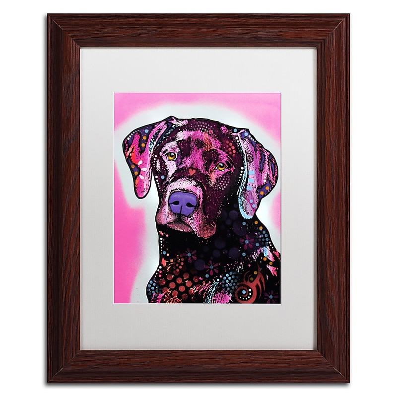 Trademark Fine Art Dean Russo 'Black Lab' 11" x 14" Matted Framed (190836149858) image 1