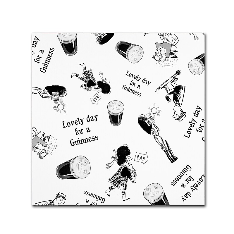 Trademark Fine Art Guinness Brewery 'Lovely Day For A Guinness VII' 18" x 18" Wall Art (190836243808) image 1