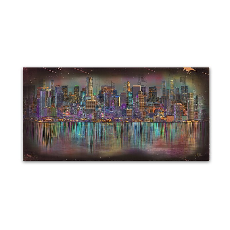 Trademark Fine Art Ellicia Amando 'Los Angeles' 10" x 19" Canvas Stretched (190836278626) image 1