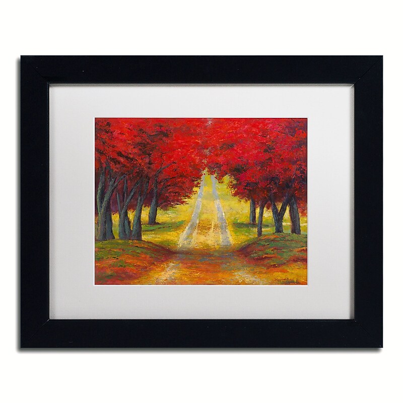 Trademark Fine Art Daniel Moises 'Autumn Pathway' 11" x 14" Matted Framed Art Print (190836277636) image 1