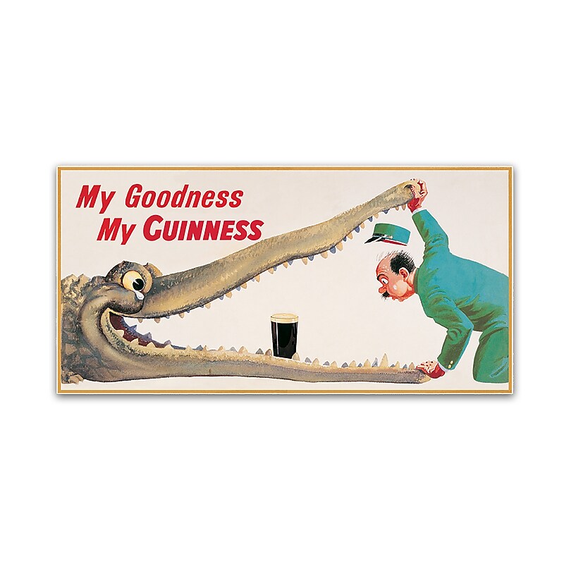 Trademark Fine Art Guinness Brewery 'My Goodness My Guinness XVI' 12" x 24" Wall Art (190836245567) image 1