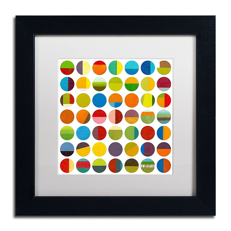Trademark Fine Art Michelle Calkins 'Forty Nine Circles' 11" x 11" Matted Framed (190836072439) image 1