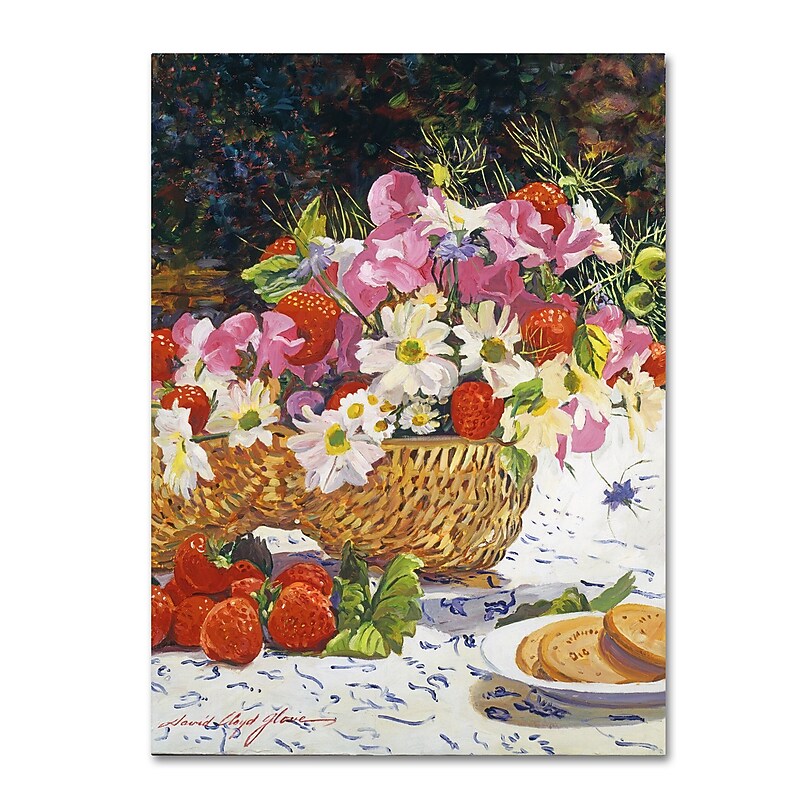 Trademark Fine Art David Lloyd Glover 'The Summer Picnic' 14" x 19" Canvas Stretched Art Print (190836188123) image 1