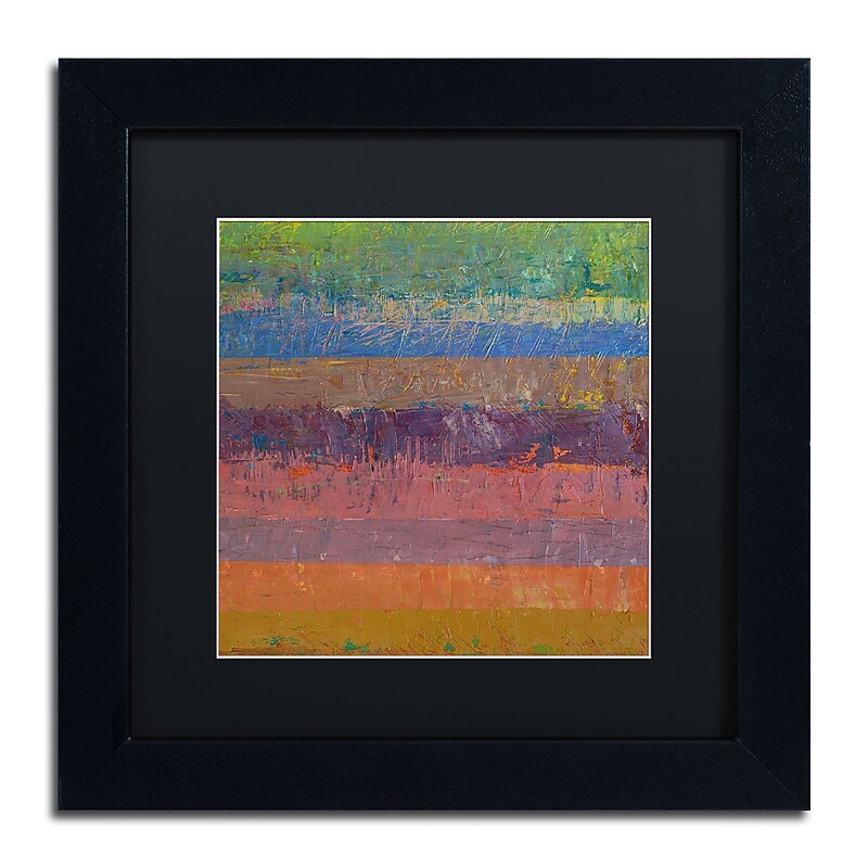 Trademark Fine Art Michelle Calkins 'Pink Line' 11" x 11" Matted Framed (190836074822) image 1