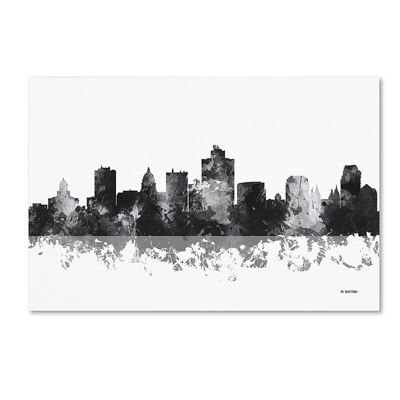 Trademark Fine Art Marlene Watson 'Salt Lake City Utah Skyline BG-1' 12" x 19" Canvas Stretched (190836198146) image 1
