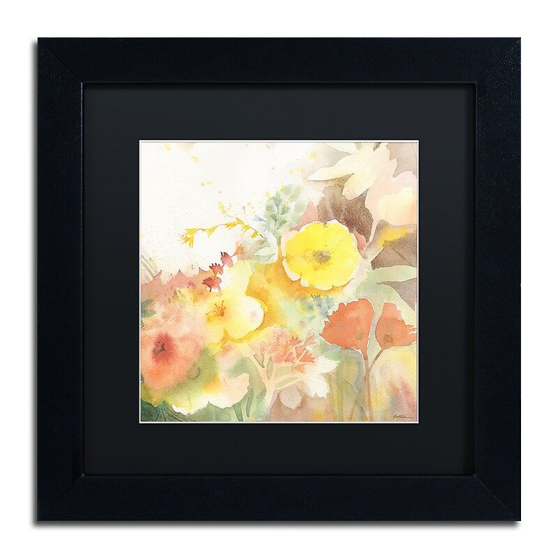 Trademark Fine Art Sheila Golden 'Yellow Path' 11" x 11" Matted Framed (190836240432) image 1