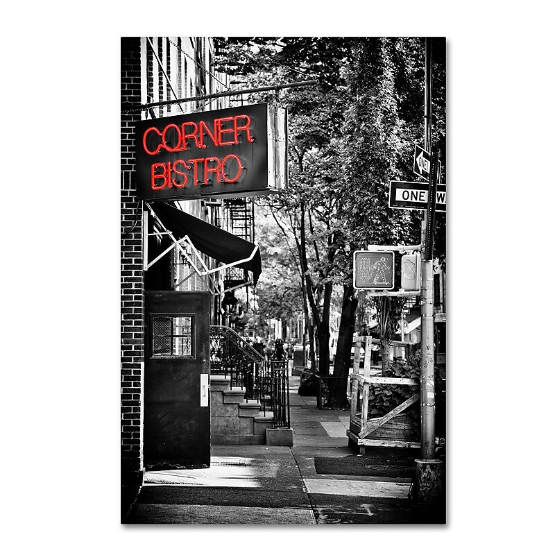 Trademark Fine Art Philippe Hugonnard 'NYC Bistro' 12" x 19" Canvas Stretched Art Print (190836117802) image 1